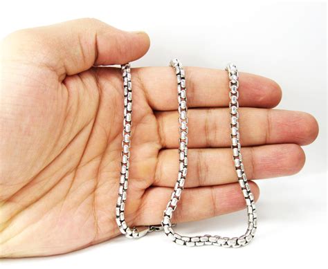 steel box on a chain|20 white gold box chain.